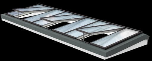 Lanterneau linéaire VMS, configuration toiture 1 pan